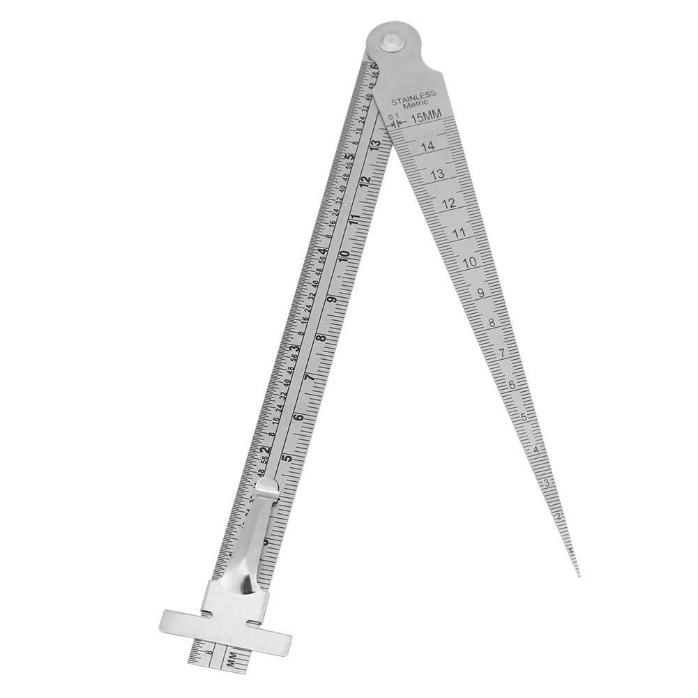 Taper Gauge Feeler Gauge Depth Ruler Stainless Steel Welding Taper Gap Gauge Hole Inspection Tool Inches and Millimeters