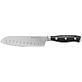 HENCKELS Forged Accent Razor-Sharp Hollow Edge Santoku Knife 5 Inch, German Engineered Informed by 100+ Years of Mastery,Black