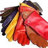 WARMEN Women's Touchscreen Texting Genuine Nappa Leather Glove Winter Warm Simple Plain Cashmere & Wool Blend Lined Gloves