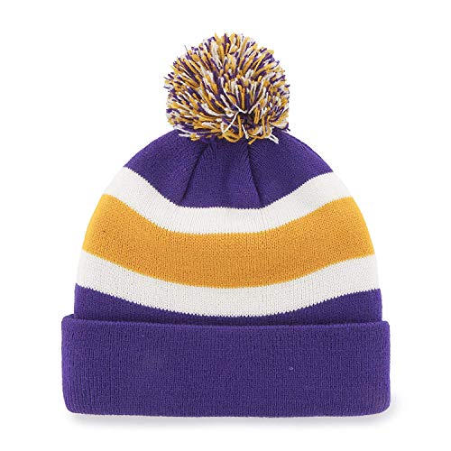 '47 LSU Tigers Purple Cuff Breakaway Beanie Hat with Pom - NCAA Cuffed Winter Knit Toque Cap