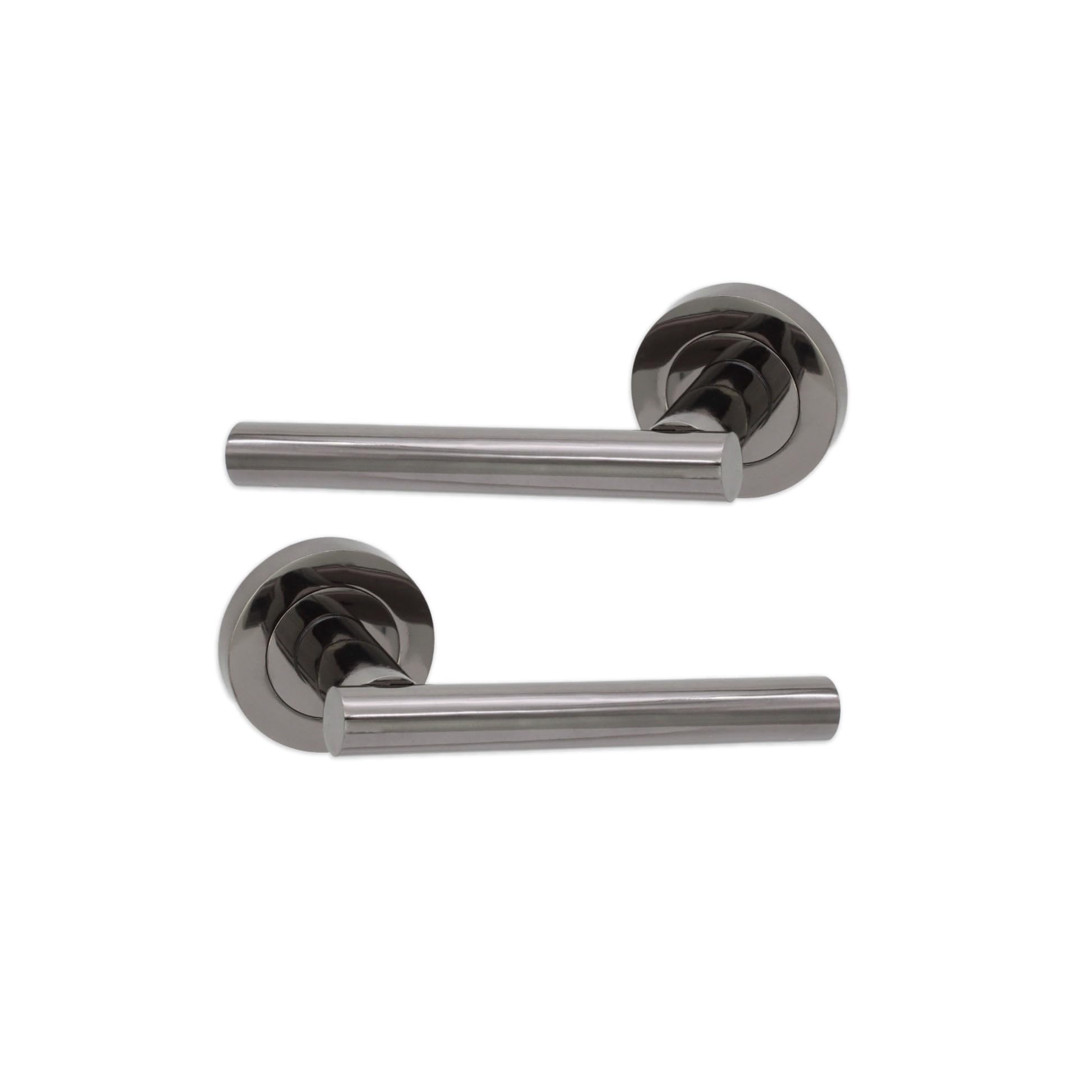 Infinity Decor Internal T-Bar Black Nickel Lever On Rose Door Handle Set 125mm - Ideal for Internal and External Doors