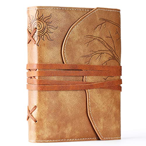 Unique Travel JournalRefillable Faux Leather Bound Notebook A6