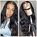 V SHOW Hair Brazilian Body Wave Human Hair Lace Front Wigs 13x6 Pre Plucked Natural Hairline Lace Wigs Free Part Natural Color(20 Inches)