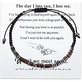 Kefley Memorial Bracelets for Women Men Sympathy Bereavement Gifts for Loss of Mom Dad Infant Loss Bracelet Baby Remembrance Gift Until We Meet Again Morse Code Bracelet