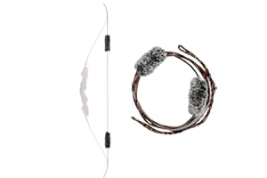 TACHYON ARCHERY Bow String Silencer Replacement for Traditional and Recurve Bow, Handmade Flemish D97 Bowstring with 1 Pair Rabbit Fur to Reduce Vibration and Noise 16 Strand 56-68 inches