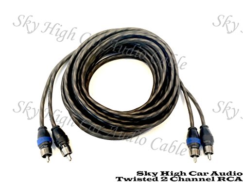 Sky High Car Audio 2 Channel Twisted 18 ft RCA Cables Coated 18' OFC - Thumbnail 2