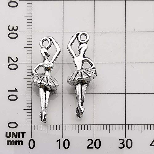 Youdiyla 60 Ballet Charms Collection, Bulk Ballet Dancer Girl Shoe Ballerina Tutu I Love Ballet Charms Metal Pendant Craft Supplies Findings for Necklace and Bracelet Jewelry Making (HM290) - Thumbnail 7