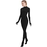 SUPRNOWA Full Body Unitard Turtleneck Spandex Footed/Footless Long Sleeve Unisex