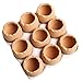 MyGift Succulent Mini Terracotta Plant Pots - Brown Egg Shaped Planters with White Ceramic Tray, Set of 9