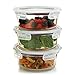 Komax Oven Safe Round Glass Food Storage Containers – Microwave & Freezer Safe - Airtight Bowls with Snap Locking Lids - 3 Piece Set - BPA FREE (32 oz)