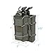 EXCELLENT ELITE SPANKER Open-Top Double Rifle Mag Pouch for M4 M14 M16 G36 AR15 Magazine with Pistol Mag Pouch(Black,Double Pouch)