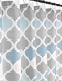 Serafina Home Universal Bathroom Fabric Shower Curtain for Men or Women: Muted Tones of Blue and Grey