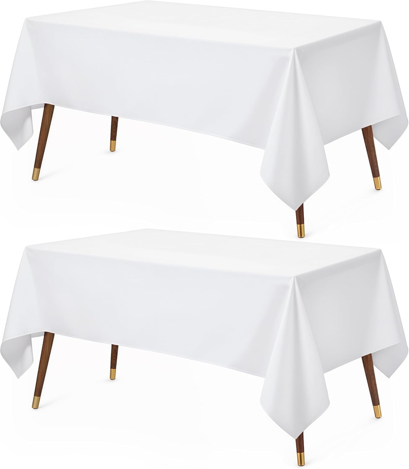 Utopia Kitchen Rectangle Tablecloth 152x260 cm - (Pack of 2) White Table Cover Machine Washable Table Cloth Perfect for Parties, Weddings and Festivals (60x102 inches)