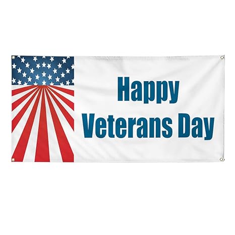 Amazon Com Vinyl Banner Sign Happy Veterans Day Happy Veterans