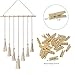 Toniya Hanging Photo Display Pictures Organizer Macrame Wall Bohemian Home Decor，with 30 Wood Clips