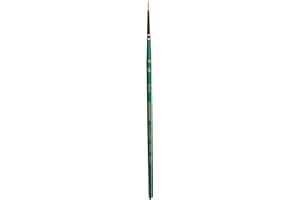 Princeton Artist Brush Co. Lauren Series 4350 - Short Handled Round Size 2/0 - Single Golden Synthetic Paintbrush for Watercolor and Acrylic Painting
