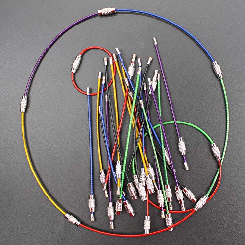 Key Rings, 30 Pack Stainless Steel Wire Rings, Key Chain Rings/Loops 1.5mm 4.3" Inches Perfect for Hanging Luggage Tags, Keyrings, ID Tag Keepers and Car Key.
