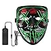 Halloween Mask Scary LED Light Up Mask for Halloween Festival Party (Green)