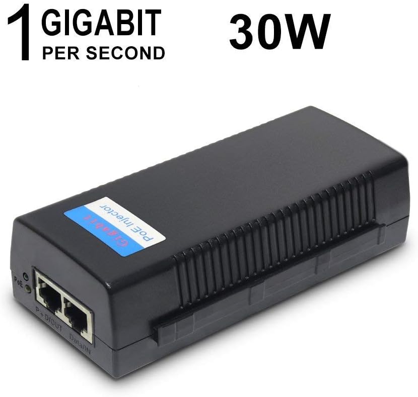 LEFTEK PoE Injector 10/100/1000Mbps PoE 30W Adapter Switch Splitter Single Gigabit Port IEEE802.3af Compliant Plug and Play PoE Power Supply for PoE IP Cameras up to 328ft