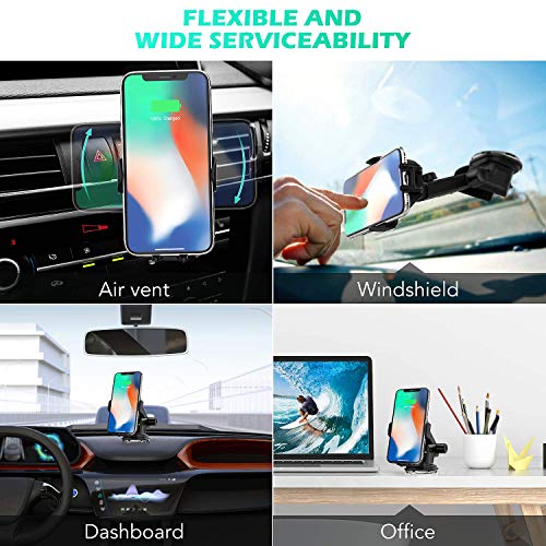 image for Wireless Car Charger Auto Clamping, AGPTEK Car Phone Mount for Car Wir