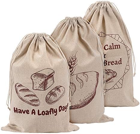 Linen Bread Bags For Loaf Storage Bags For Homemade Breads Pack Of 3 Reusable Linen Bags For Sourdough Natural Storage For Artisan Breads Gift For Bread Makers Bakers Housewarming Wedding Gifts Buy