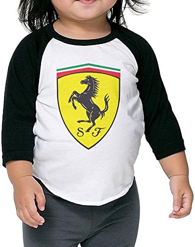 TINGHAO Ferrari Logo 3/4 Sleeve Raglan Baseball T Shirts For Kids
