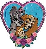 Lady and the Tramp In Love Embroidered Iron on Disney Movie Patch DS-279