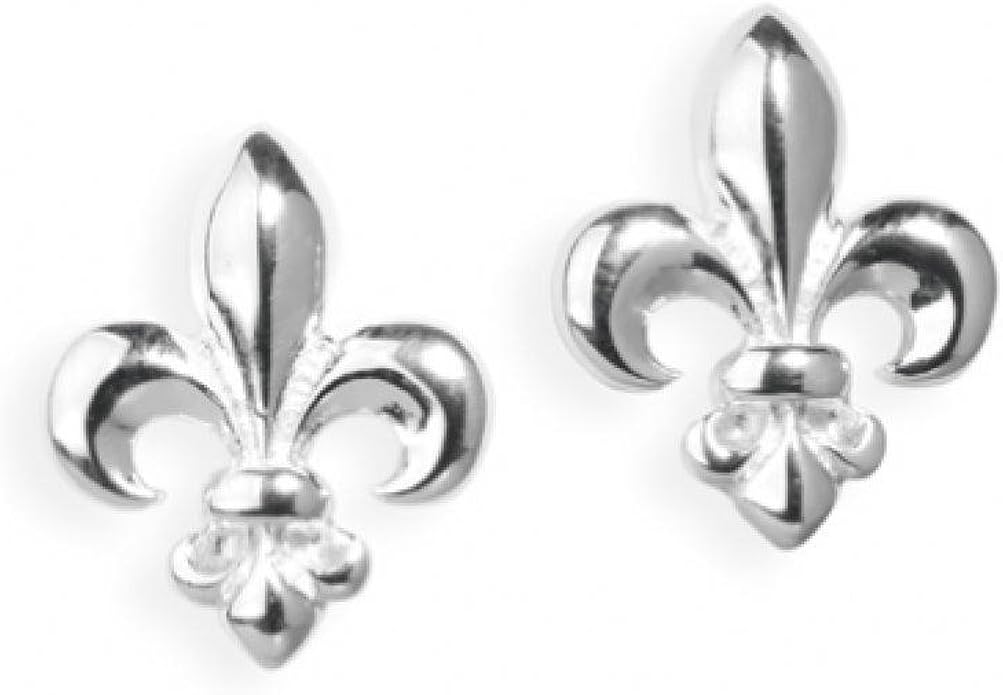 Ohrstecker Fleur di Lis franz. Lilie bourbon Lilie silber 925 (silber