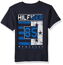Tommy Hilfiger Big Boys' Homeroom Tee, Swim Navy, Small (8/10)