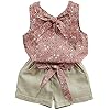 Baby Clothing Kids Summer Clothes Girls Flower Printing Vest + Pure Color Pants Children Clothing Set