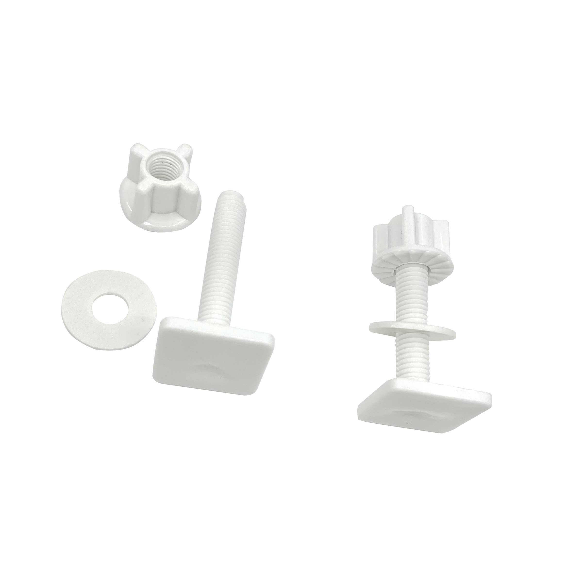 2 Pair Toilet Lid Screw Plastic Toilet Cover Hinge Bolt White Toilet Seat Repair Fitting for Toilet Seat Repair