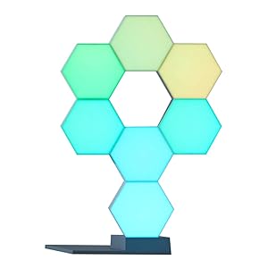 Yescom WiFi Smart LED Light Kit Splicing 7 Blocks & Base 16 Million Color Work Cololight with Alexa Google Home Decor