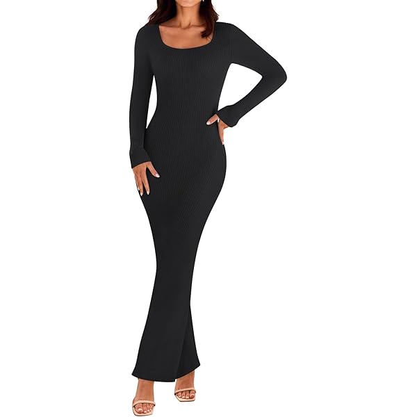 Women's Long Maxi Sweater Dresses Long-Sleeved Solid Color Casual Knitted  Dress 2024 Fall Bodycon Maxi Dress Crew Neck Oversized Loose Midi Sweater  Dress (2191 Black,S) at Amazon Women's Clothing store