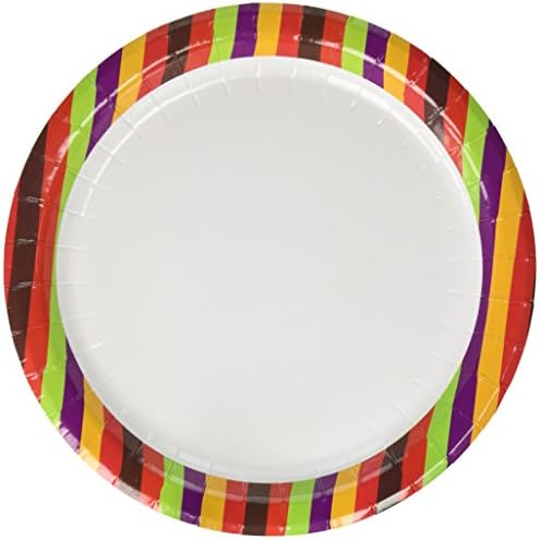 Concept Party Products 48 Count Coated Paper Dessert Plates, Rainbow