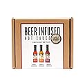 Beer-infused Hot Sauce Variety 3-pack (Includes Asian Sriracha, Garlic Serrano, & Roasty Chipotle) - Craft Beer Gift, Hot Sauce Gift Set, Beer Sauce, BBQ Sauce, Beer Lover, Grill + Man Cave