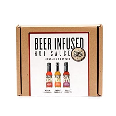 Beer-infused Hot Sauce Variety 3-pack (Includes Asian Sriracha, Garlic Serrano, & Roasty Chipotle) - Craft Beer Gift, Hot Sauce Gift Set, Beer Sauce, BBQ Sauce, Beer Lover, Grill + Man Cave