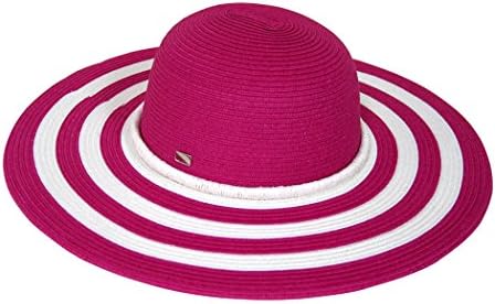 HBY Miami Wide Brim Toyo Braid Sun Hat-Fuchia-O/S