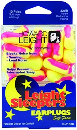 Honeywell R-01680 Howard Leight Sleepers Earplugs, Cordless, Foam, Pink/Yellow, 10 Pairs