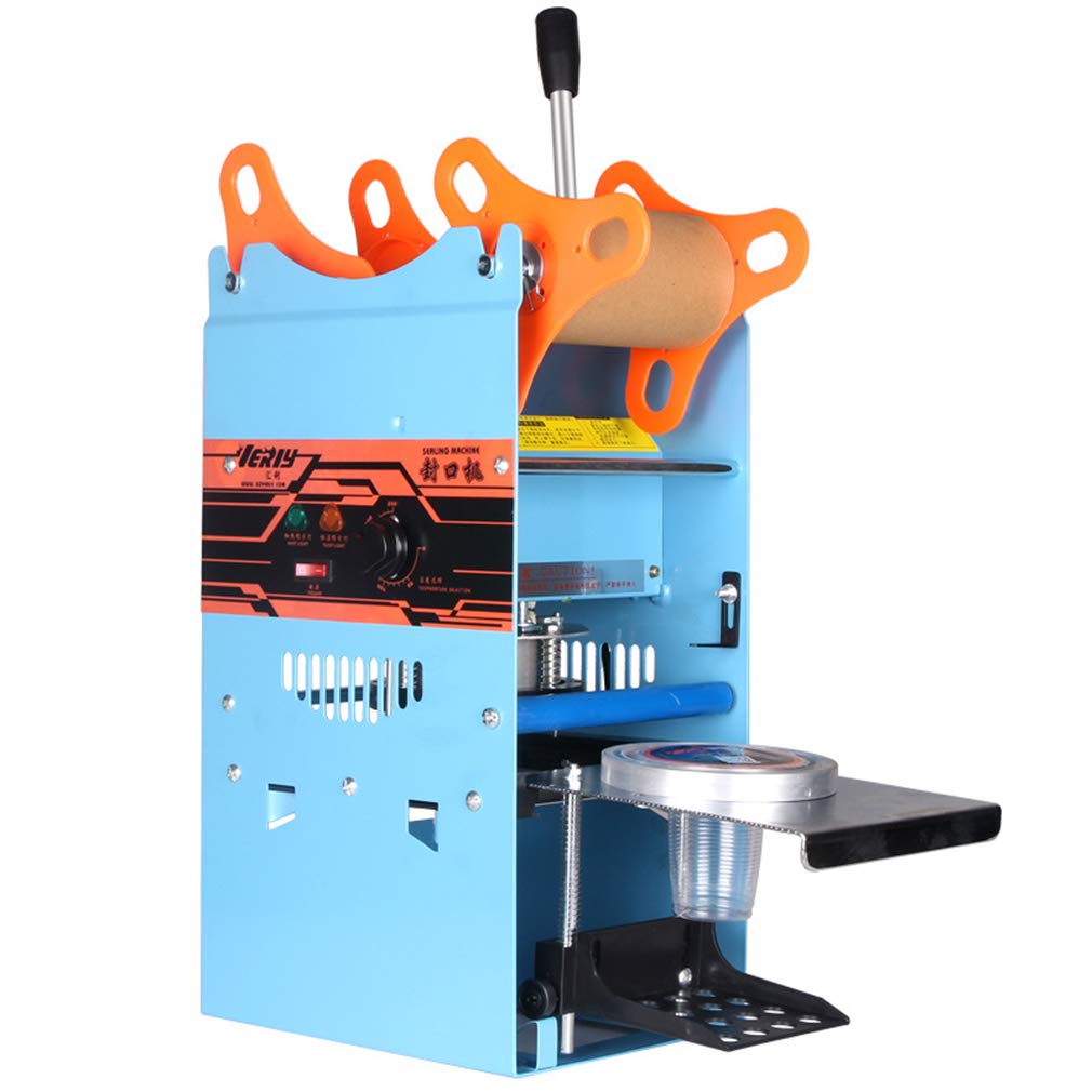 ele ELEOPTION 270W 220V Electric Automatic Plastic Drink Tea Cups Sealer Sealing Machine Bubble 300 Cups/hr