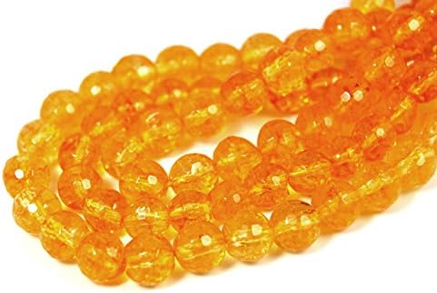 Citrine 6mm round faceted yellow jewelry beads -7 inch strand
