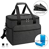 apollo walker Collapsible Soft Insulated 40-can Cooler Tote Bag 30L with 2 Ice Packs-Roomy for Family Reunion, Party, Beach, Picnics, Sporting Events, Concert,Lunch Meals to Work