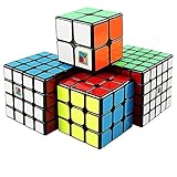 Coogam Moyu Cube Bundle 2x2 3x3 4x4 5x5 Speed Cube Set MF2S MF3S MF4S MF5S Pack Black Puzzle Toy Gift Box