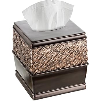 Amazon.com: Essentra Home Bronze Finish Squared Tissue Box Cover for ...