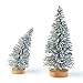 Yookat 40Pcs Mini Pine Trees Artificial Mini Trees with Wood Base Sisal Trees Bottle Brush Trees Assorted Color for Christmas Decoration Winter Ornaments DIY Crafts (Multicolor)