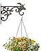 Mkono Hanging Plant Bracket Hook Iron Decorative Plant Hanger for Flower Basket Bird Feeder Wind Chime Lanterns