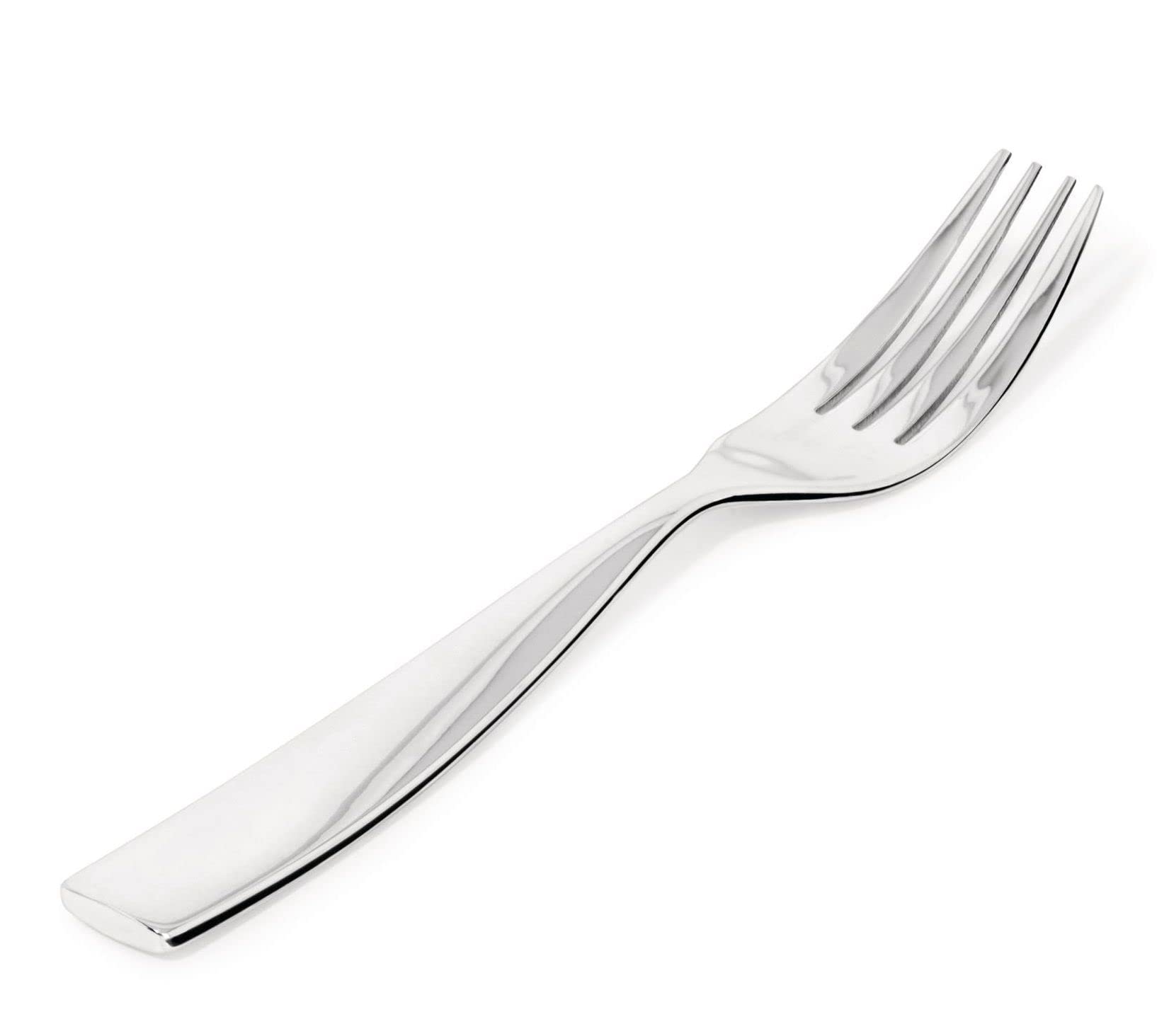Alessi MW03/2 Dressed table fork in 18/10 stainless steel mirror polished with relief decoration, Set of 6