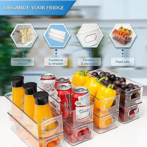 Refrigerator Organizer Bins, Stackable Fridge Organizers 8pcs Clear