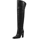 wetkiss Thigh High Boots for Women, Over the Knee Boots with Chunky Heel, Side Zipper, Wide Calf Design, Stylish and Comfy