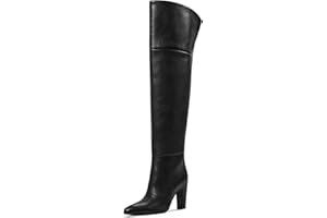 wetkiss Thigh High Boots for Women, Over the Knee Boots with Chunky Heel, Side Zipper, Wide Calf Design, Stylish and Comfy