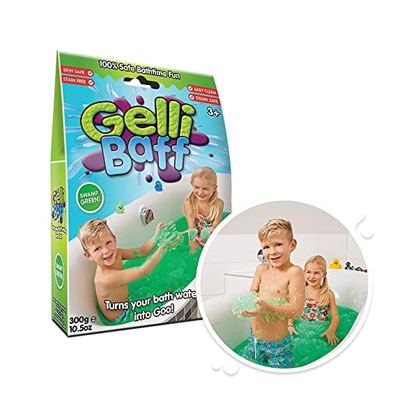 Gelli-Baff-Green-from-Zimpli-Kids-1-Bath-Pack-Turn-Water-Into-Colourful-Goo-Childrens-Sensory-and-Bath-Toy-Certified-Biodegradable-Gift Gelli Baff Green from Zimpli Kids, 1 Bath or 6 Play Uses, Magically turns water into thick, colourful goo, Children's…